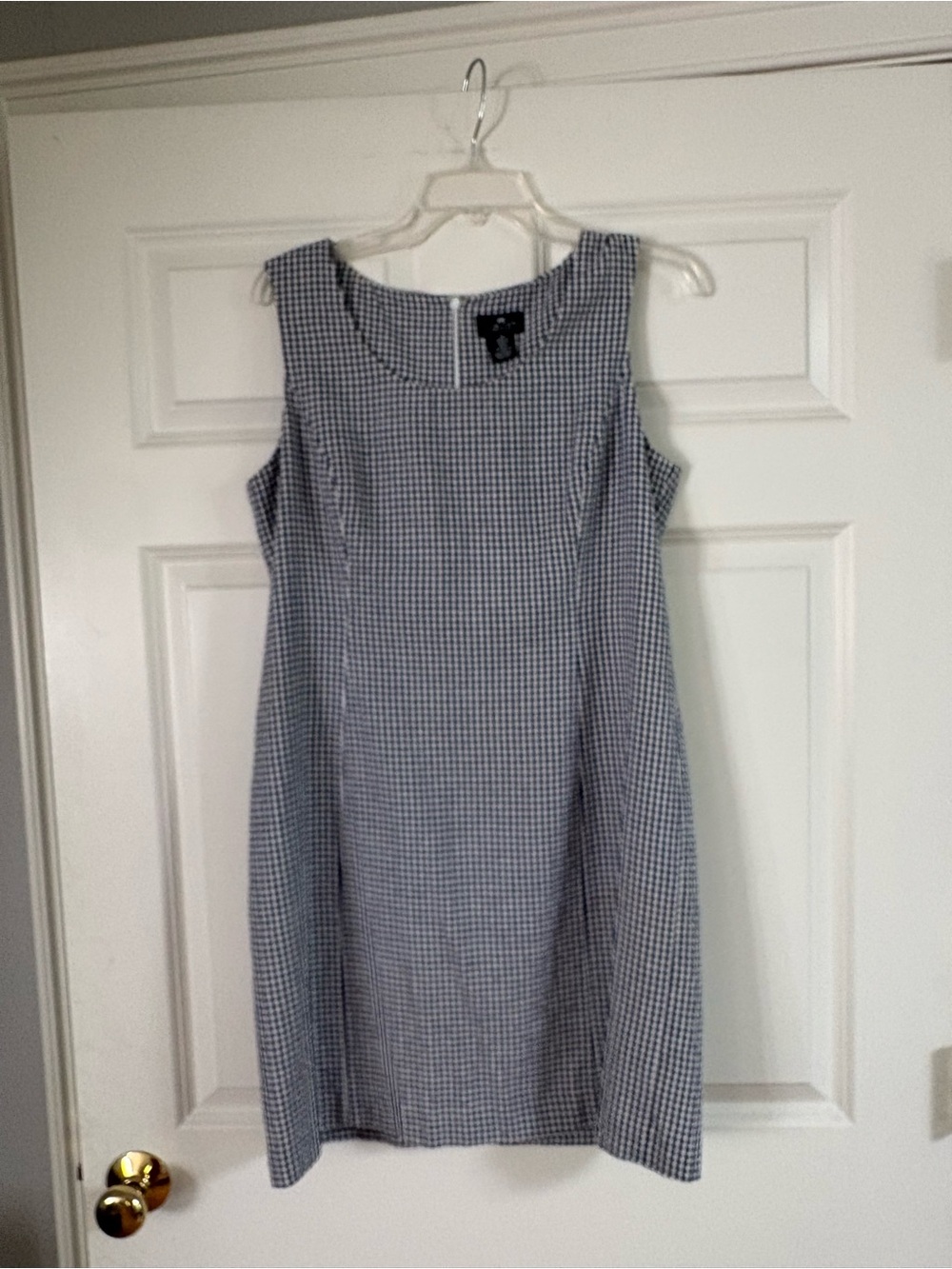 The Limited America Navy & White Gingham Sleeveless Shift Dress